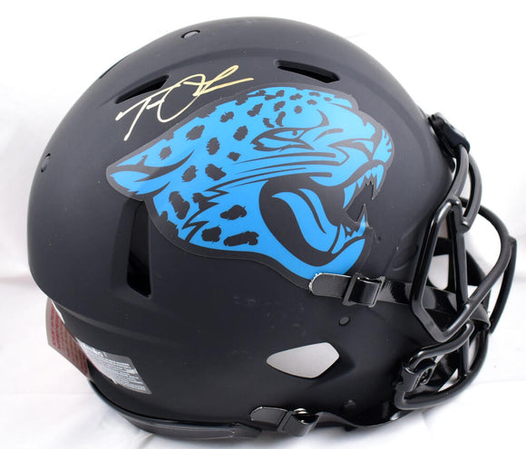 Trevor Lawrence Autographed Jacksonville Jaguars F/S Eclipse Speed Authentic Helmet- Fanatics *Gold Image 1