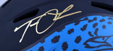 Trevor Lawrence Autographed Jacksonville Jaguars F/S Eclipse Speed Authentic Helmet- Fanatics *Gold Image 2