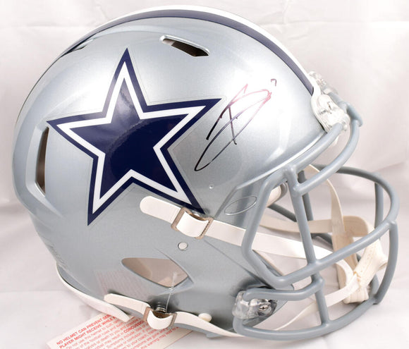 Trevon Diggs Autographed Dallas Cowboys F/S Flat White Speed Helmet- B –  The Jersey Source