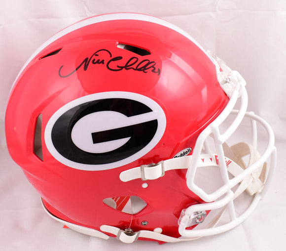 Nick Chubb Autographed Georgia Bulldogs F/S Speed Authentic Helmet-Beckett W Hologram *Black Image 1