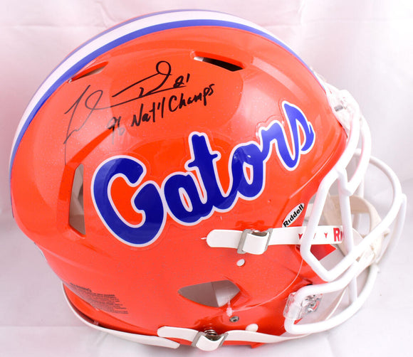 Fred Taylor Autographed Florida Gators F/S Speed Authentic Helmet w/Natl Champs- Beckett W Hologram *Black Image 1