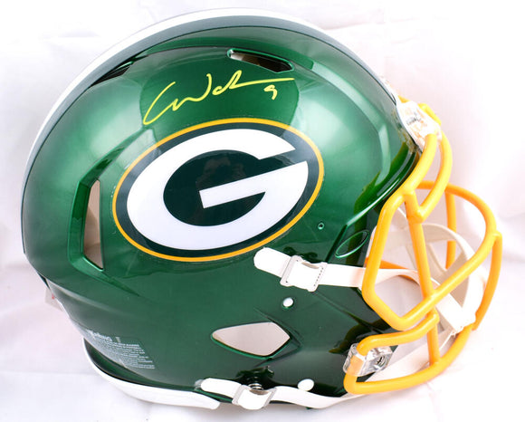 Christian Watson Autographed Green Bay Packers F/S Flash Speed Authentic Helmet-Beckett W Hologram *Yellow Image 1