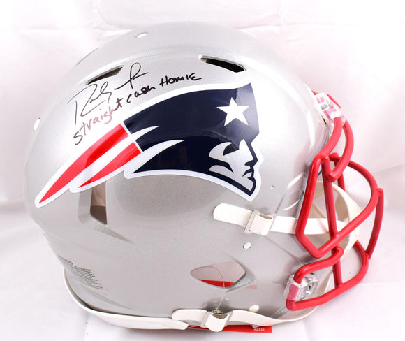 Randy Moss Autographed Patriots F/S Speed Authentic Helmet w/Straight Cash-Beckett W Hologram *Black Image 1