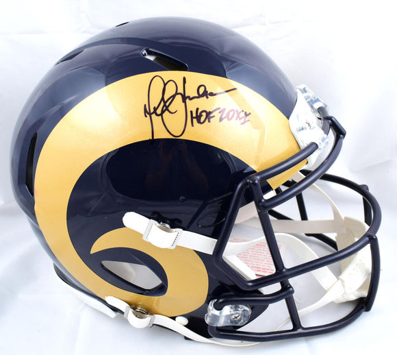 Marshall Faulk Autographed F/S Rams 00-16 Speed Authentic Helmet w/HOF -Beckett W Hologram *Black Image 1