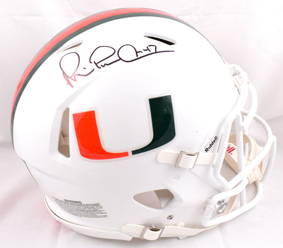 Michael Irvin Autographed Miami Hurricanes F/S Speed Authentic Helmet-Beckett W Hologram *Black Image 1