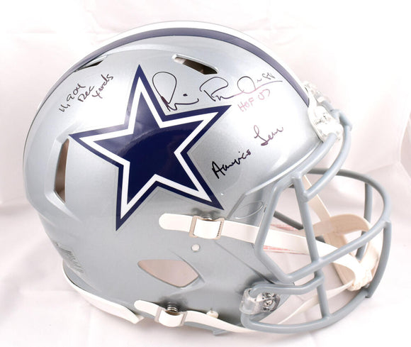 Michael Irvin Autographed Dallas Cowboys F/S Speed Authentic Helmet w/3 Stats-Beckett W Hologram *Black Image 1