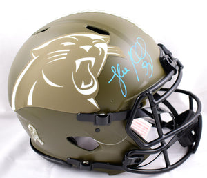 Luke Kuechly Autographed Carolina Panthers F/S Salute to Service Speed Authentic Helmet-Beckett W Hologram *Blue Image 1