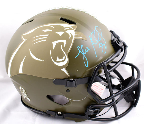 Luke Kuechly Autographed Carolina Panthers F/S Salute to Service Speed Authentic Helmet-Beckett W Hologram *Blue Image 1