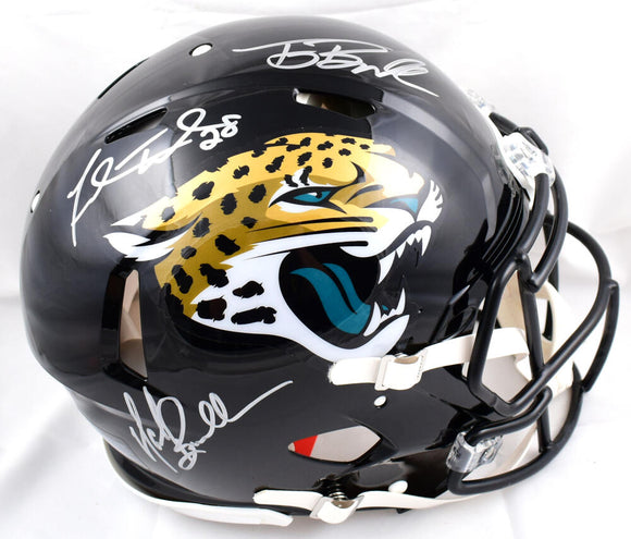 Tony Boselli, Mark Brunell, Fred Taylor Autographed Jaguars F/S Speed Authentic Helmet- Beckett W Hologram *Silver Image 1