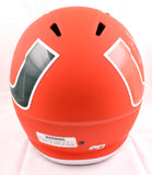 Ed Reed Autographed Miami Hurricanes F/S Amp Speed Helmet-Beckett W Hologram *White Image 3