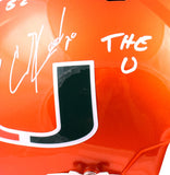 Ray Lewis Ed Reed Autographed Miami Hurricanes F/S Flash Speed Helmet w/The U-Beckett W Hologram *White Image 3