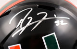 Ray Lewis Autographed Miami Hurricanes F/S Black Nights Speed Helmet-Beckett W Hologram *Silver Image 2