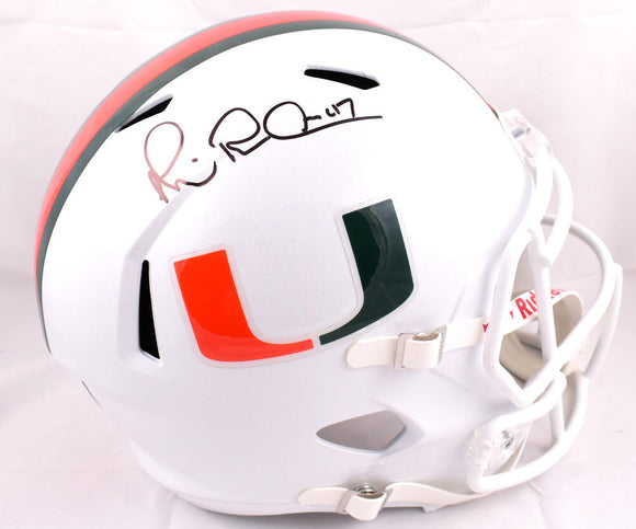 Michael Irvin Autographed Miami Hurricanes F/S Speed Helmet-Beckett W Hologram *Black Image 1