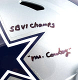 Bob Lilly Autographed Dallas Cowboys F/S Helmet W/ 3 Inscriptions- Beckett W Hologram *Black Image 3
