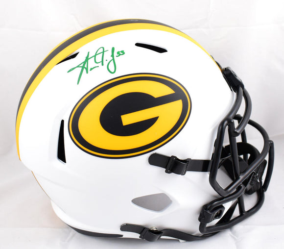 Aaron Jones Autographed Green Bay Packers F/S Lunar Speed Helmet-Beckett W Hologram *Green Image 1