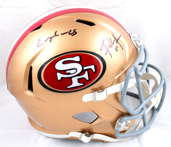 Frank Gore Elijah Mitchell Autographed F/S San Francisco 49ers Speed Helmet-Beckett W Hologram *Black Image 1