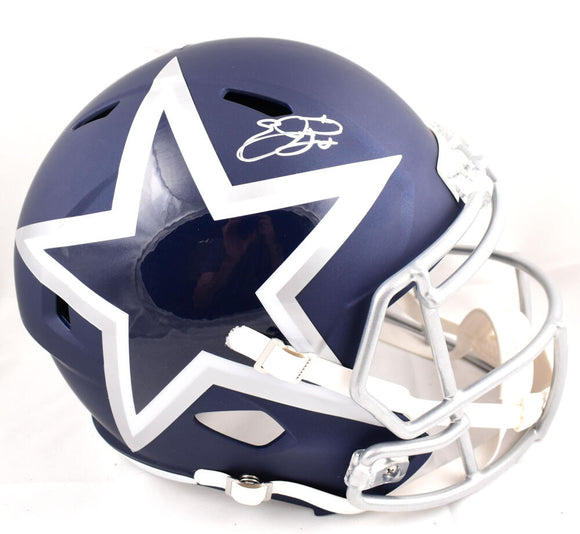 Emmitt Smith Autographed F/S Dallas Cowboys AMP Speed Helmet- Beckett W Hologram *Silver Image 1