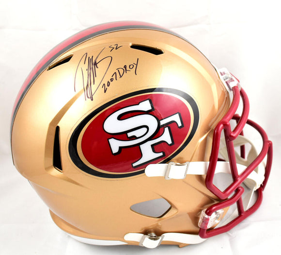 Patrick Willis Autographed F/S 96-08 San Francisco 49ers Speed Helmet w/DPOY - Beckett W Hologram *Black Image 1