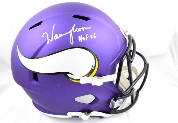 Warren Moon Autographed Minnesota Vikings F/S Speed Helmet w/HOF - Beckett W Hologram *Silver Image 1