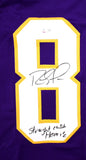 Randy Moss Autographed Purple Pro Style Jersey w/Straight Cash-Beckett W Hologram *Black Image 2