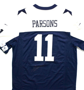 Micah Parsons Autographed Cowboys Blue Alternative Nike Game Jersey-Fanatics *Silver Image 1