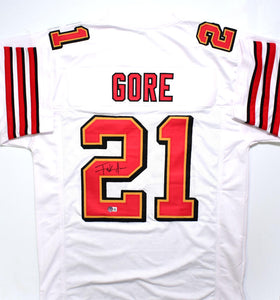 Frank Gore Autographed White Pro Style Jersey-Beckett W Hologram