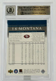 2000 Upper Deck Legends #71  Joe Montana Auto San Francisco 49ers BAS Autograph 10 Image 2