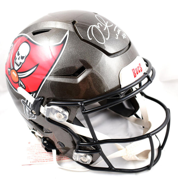 Mike Alstott Autographed Tampa Bay Buccaneers Speed Flex Helmet- Beckett W Hologram *White Image 1