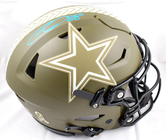 CeeDee Lamb Autographed Dallas Cowboys F/S Salute to Service Speed Flex Helmet -Fanatics *Blue Image 1