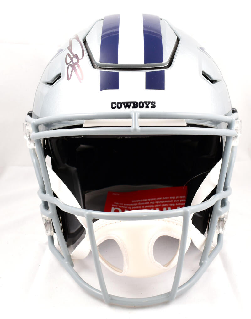 CeeDee Lamb Autographed Cowboys F/S Salute to Service Speed Flex Helmet-Fanatics