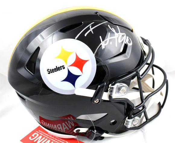 TJ Watt Autographed Pittsburgh Steelers F/S Speed Flex Helmet- Beckett W Hologram *Silver Image 1