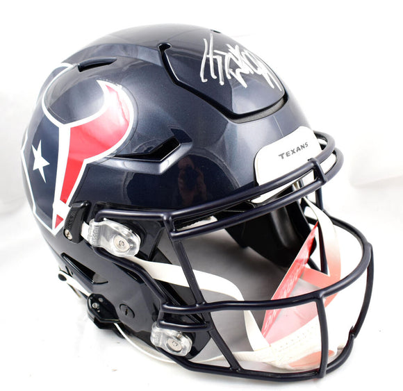JJ Watt Autographed Houston Texans F/S Speed Flex Helmet - Beckett W Hologram *Silver Image 1