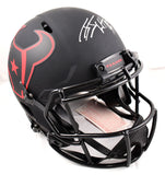 JJ Watt Autographed Houston Texans F/S Eclipse Speed Authentic Helmet-Beckett W Hologram *Silver Image 1