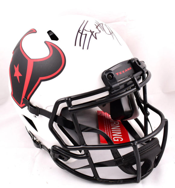 JJ Watt Autographed Houston Texans F/S Lunar Speed Authentic Helmet-Beckett W Hologram *Black Image 1