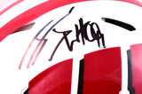 JJ Watt Autographed Wisconsin Badgers F/S Speed Authentic Helmet-Beckett W Hologram *Black Image 2
