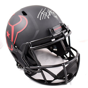 JJ Watt Autographed Houston Texans F/S Eclipse Speed Helmet - Beckett W Hologram *Silver Image 1