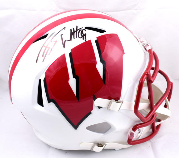 JJ Watt Autographed Wisconsin Badgers F/S Speed Helmet-Beckett W Hologram *Black Image 1