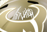 JJ Watt Autographed Houston Texans F/S Salute to Service Speed Helmet - Beckett W Hologram *White Image 2