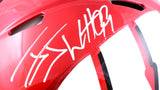 Derek TJ JJ Watt Autographed Wisconsin Badgers F/S Flash Speed Authentic Helmet-Beckett W Hologram *White Image 3
