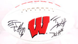 Derek TJ JJ Watt Autographed Wisconsin Badgers Logo Football- Beckett W Hologram *Black Image 1