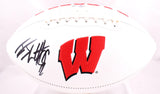 JJ Watt Autographed Wisconsin Badgers Logo Football- Beckett W Hologram *Black Image 1