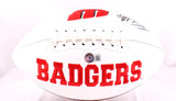 JJ Watt Autographed Wisconsin Badgers Logo Football- Beckett W Hologram *Black Image 3