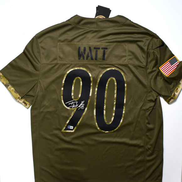 TJ Watt Autographed Pittsburgh Steelers Nike Salute To Service