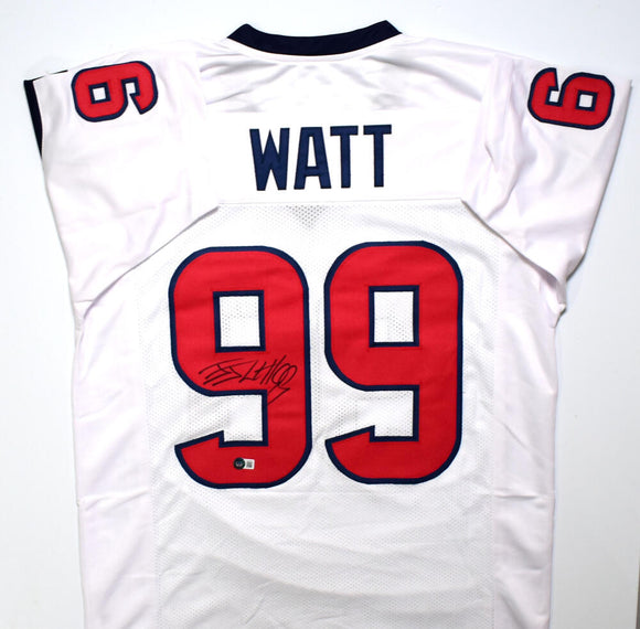 JJ Watt Autographed White Pro Style Jersey - Beckett W Hologram