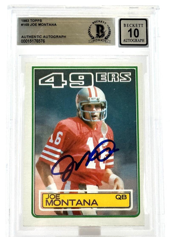 1983 Topps #169 Joe Montana Auto San Francisco 49ers BAS Autograph 10 Image 1