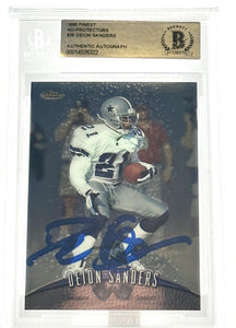 1998 Finest No Protectors #36 Deion Sanders Dallas Cowboys Autograph Beckett Authenticated Image 1