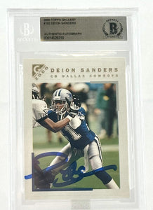 2000 Topps Gallery #102 Deion Sanders Dallas Cowboys Autograph Beckett Authenticated Image 1