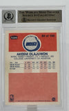 1986-87 Fleer #82 Hakeem Olajuwon Auto Houston Rockets BAS Autograph 10 Image 2