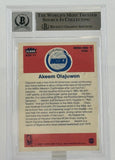 1986-87 Fleer Stickers #9 Hakeem Olajuwon Auto Houston Rockets BAS Autograph 10 Image 2