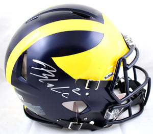 Blake Corum Autographed Michigan Wolverines F/S Speed Authentic Helmet- Beckett W Hologram *Silver Image 1